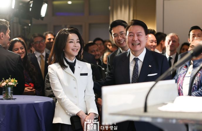 윤석열 대통령, 다보스 한국의 밤 행사 참석