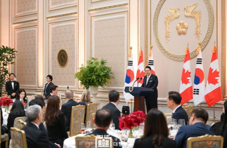 5월 17일 윤석열 대통령은 저스틴 트뤼도 캐나다 총리와 만찬을 가졌다.