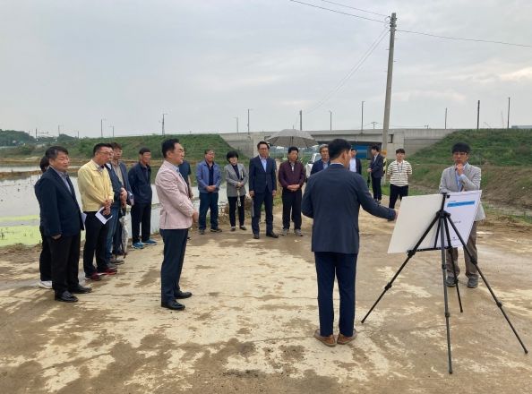 청북읍 고잔 중앙배수로 준설공사 현장 방문
