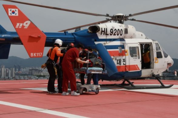 대전소방, 헬기 응급환자 이송 합동훈련 실시
