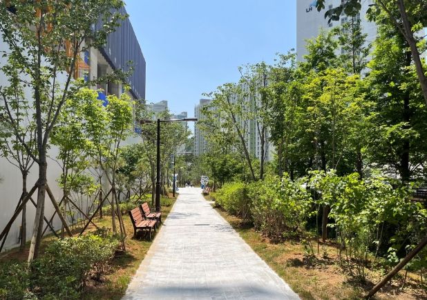 조성이 완료된 산책로