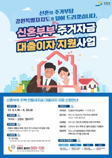 양양군, 신혼부부 주거자금 대출이자 지원사업 추진