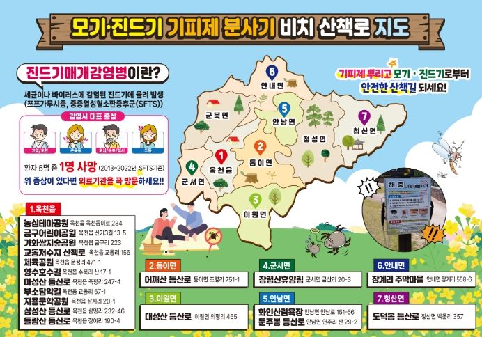 모기, 진드기 기피제분사기비치 산책로 지도