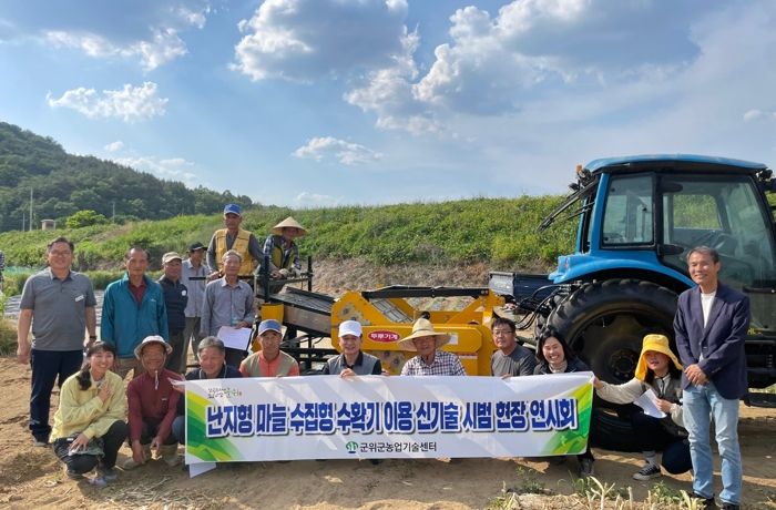 군위 난지형 마늘 수집형 수확기 도입으로 노동력 89%, 비용 23% DOWN