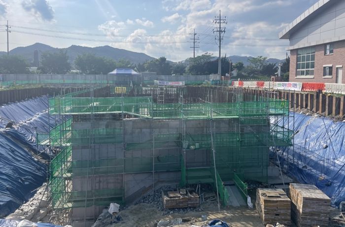 홍산 공공하수처리시설 공사 현장