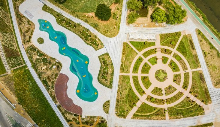 양천구, 안양천 가족정원 드론 전경