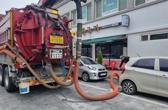 하수도 준설작업 현장